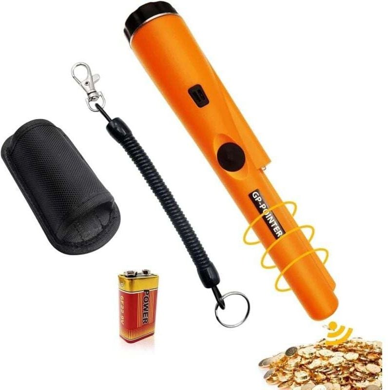 Pinpointer, IP66 Wasserdichter Pinpointer Metalldetektor, Metalldetektoren mit Batterien Tragbare Pinpointersonde, 360° ...