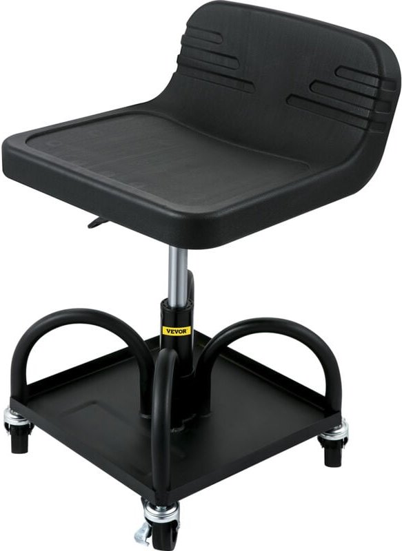 Vevor Rollbarer Garagenhocker, 135 kg Tragkraft, Höhenverstellbar von 40 bis 52 cm, Mechanikersitz mit 360-Grad-Schwenkr...