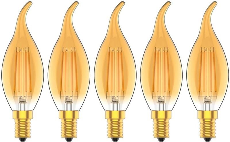 Memkey - Packung mit 5 dimmbaren 4 w Vintage-Glühlampen E14 led Warmweiß 2700 k, 30 w Glühlampen, entspricht 300 lm ac 2...