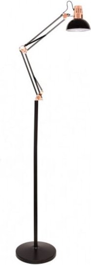 Fabrilamp - Schwenkfußleuchte schwarz/kupfer de 1xe27 schwarz/kupfer 180x28x28 cm