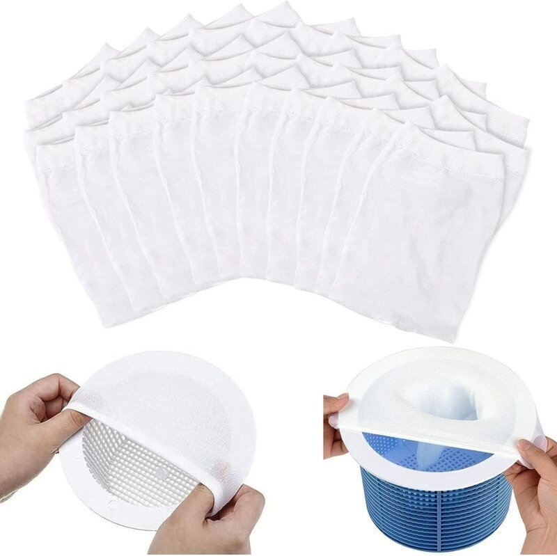 30 Stück Poolskimmer-Socken, wiederverwendbarer Vorfilter zum Auffangen von Pollen und Blättern