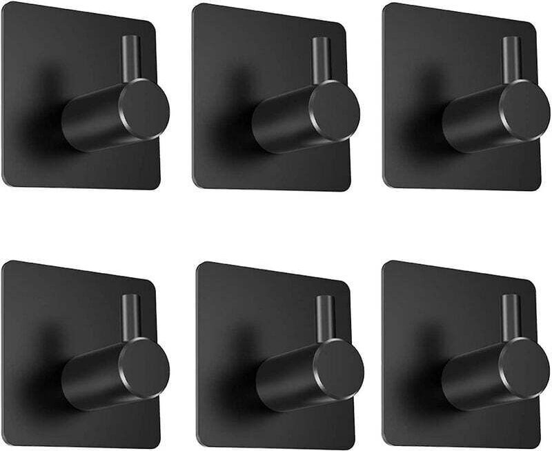 Shining House - Stück Bademantelhaken, Handtuchhaken, selbstklebende Handtuchhaken ohne Bohren, Schwarz