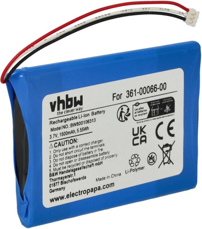 Vhbw - Akku kompatibel mit Garmin Camper 760 lmt-d gps Navigation Navi (1500 mAh, 3,7 v, Li-Ion)