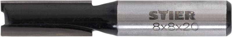 STIER Nutfräser HM (HW), Durchmesser (D) 8 mm, Schaft (S) 8 mm, Hartmetall, Fräser für Oberfräse, Nutfräse