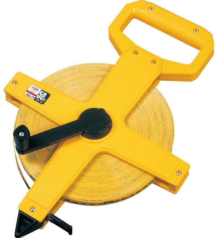 Tajima Langes Bandmaß aus Fiberglas Symron-R 50m auf Kreuz, Nylon Coat