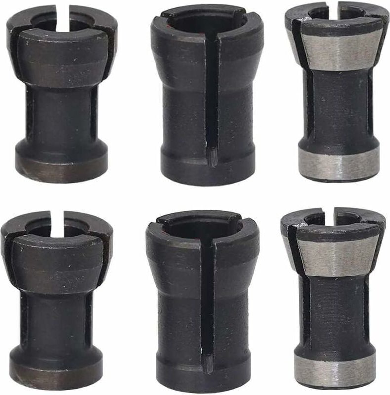 6 Pièces Tête de Mandrin HSS Pince de Serrage Defonceuse Tête Adaptateur Convertisseur pour Perceuses Machine de Gravure...