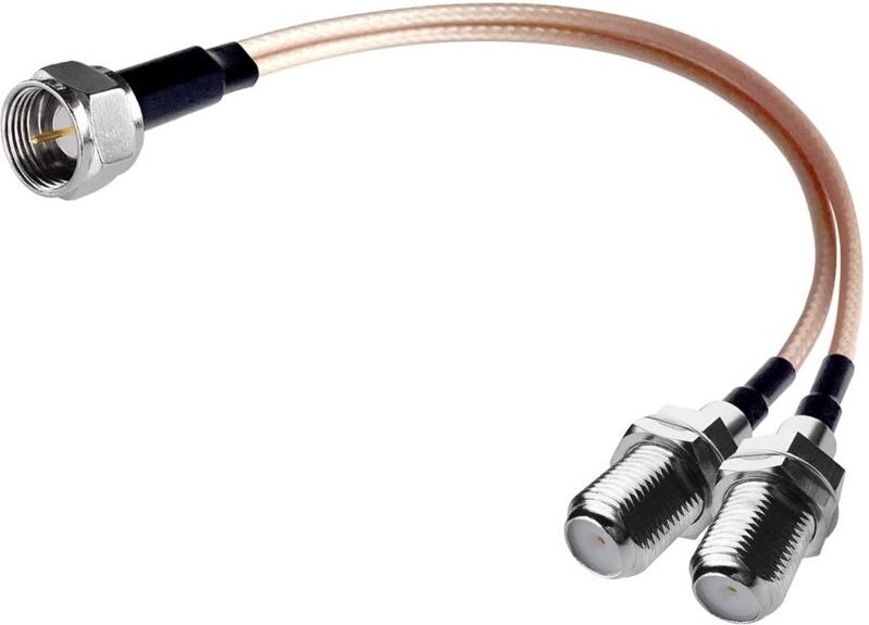 Koaxialkabel-Splitter Typ F-Stecker auf Doppel-Buchse, 3-Wege-RG316-Koaxialkabel 19 cm für den Anschluss per Kabel, TV, ...