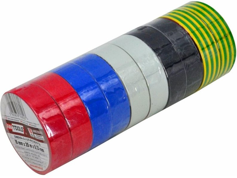 Awtools taśma izolacyjna 19mm x 20m mix /10szt.