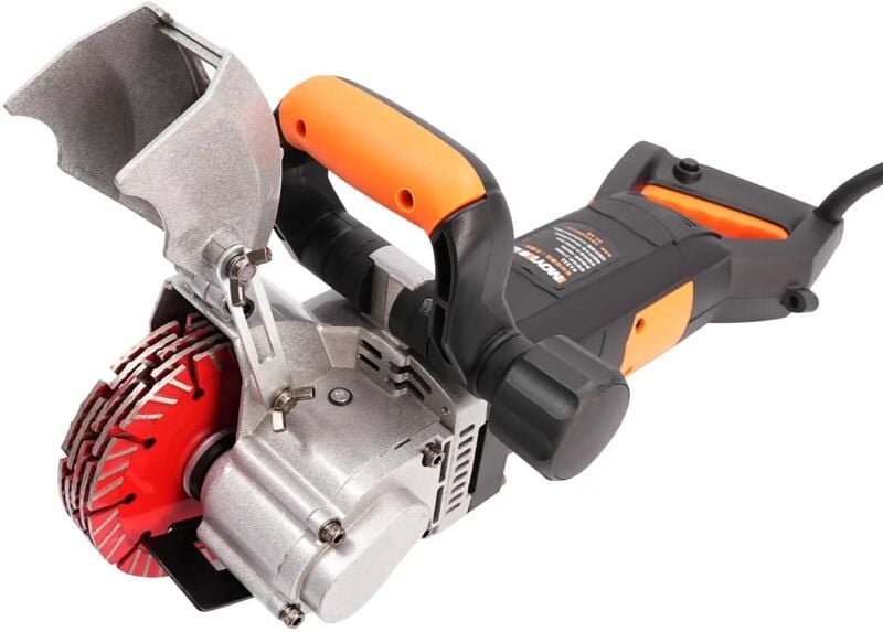 Mauernutfräse 4800W Betonschneider set Nass und Trocken 5000 U/min Mauerfrase Max. Schnittgröße 42x40mm mit Wasserpumpe ...