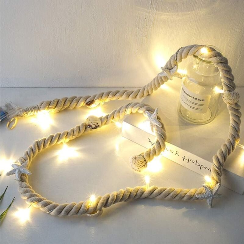 Tonchean - Batteriebetriebene Lichterkette, wasserdichte Schneckenlichterkette aus Baumwolle, 1,5 Zoll, mit 15 warmweiße...