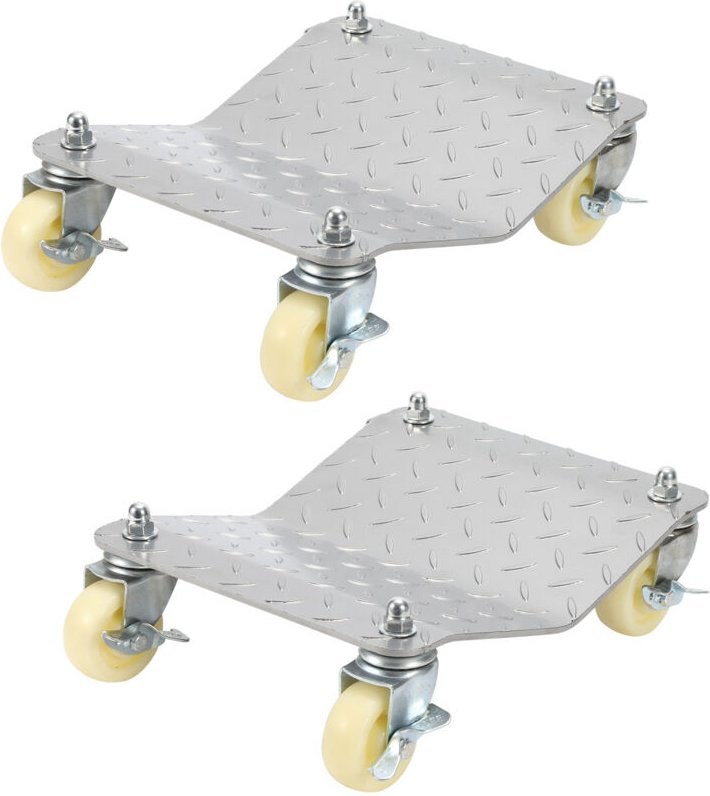 Jiubiaz Rangierheber 2 Stücke Rangierhilfe Reifenwechsel Wagenheber mit 4 Rollen für Auto PKW