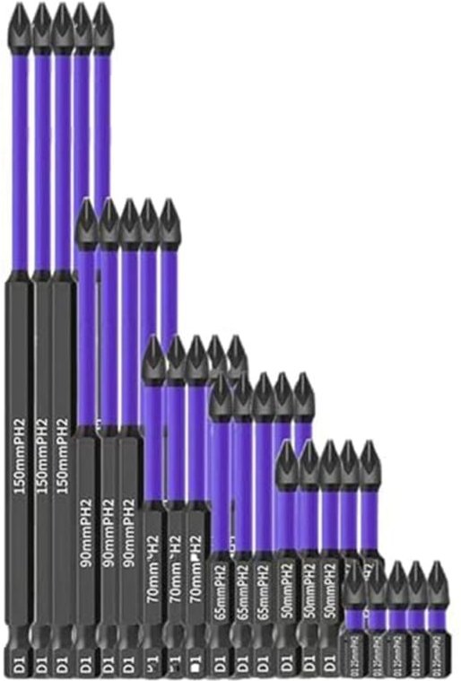 Tlily - Magnetische Bohrer, rutschfest und stoßfest, mit Schraubendreher-Set (5er-Set)