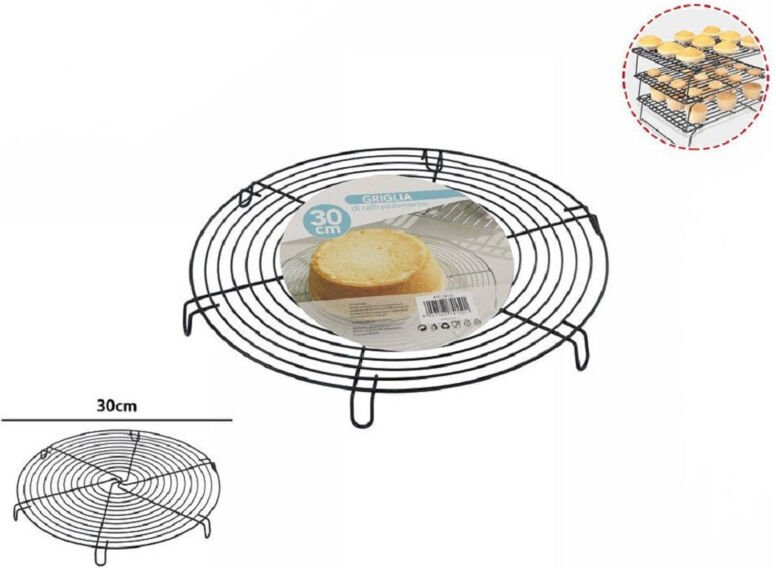 Trade Shop Traesio - Trade Shop - torta dolci biscotti tonda 30CM mit piedini 74150 -