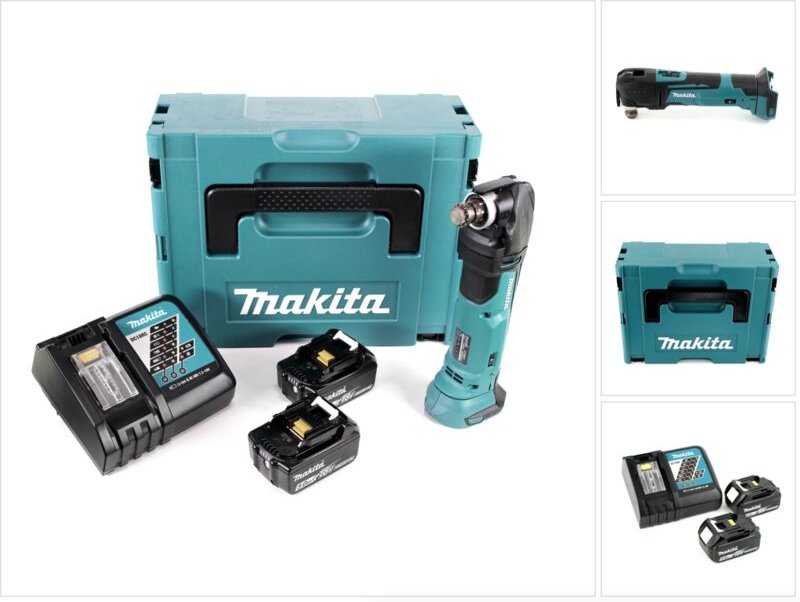 Dtm 51 rtj 18V Li-Ion Akku Multifunktionswerkzeug im Makpac + 2x bl 1850 b 5,0 Ah Li-Ion Akku + Schnellladegerät - Makit...