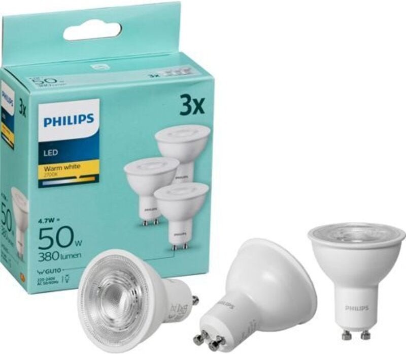 Philips led Strahler GU10 ww 3er Set 50W 2700K