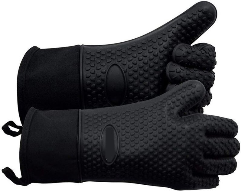 BEBUSINGOTO Hitzebeständige Silikon-Ofenhandschuhe, Grillhandschuhe, wasserdichte Küchenhandschuhe, Küchenzubehör zum Gr...