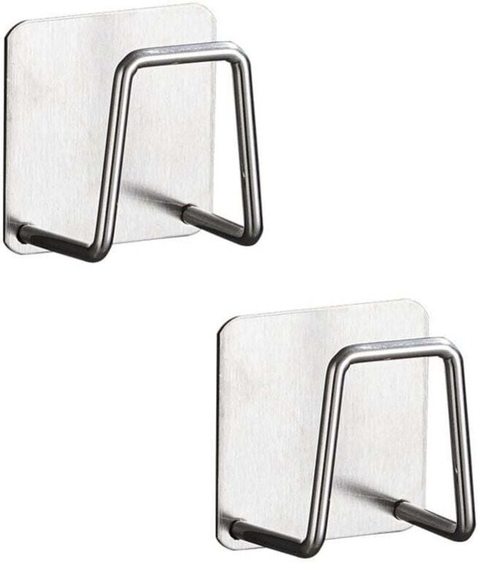 XVX - Porta spugna 2 pezzi (argento), gancio per spugna per lavastoviglie in acciaio inossidabile 304, contenitore per l...