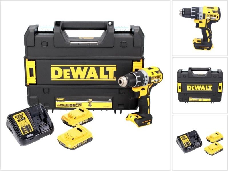 DeWalt DCD 791 D2 Akku Bohrschrauber 18 V 70 Nm Brushless + 2x Akku 2,0 Ah + Ladegerät + TSTAK