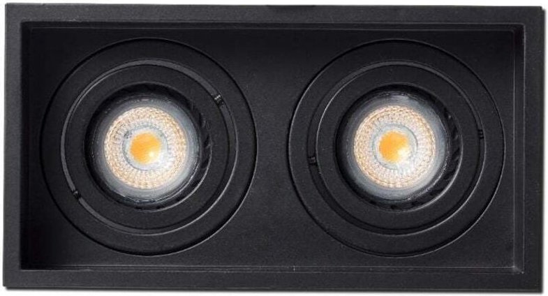 Ols Original - acre Deckeneinbauleuchte schwarz verstellbar quadratisch 2 Lichter