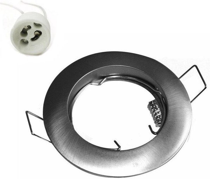 Runder fester Ring mit Lampenfassung GU10 Farbe nickel dull