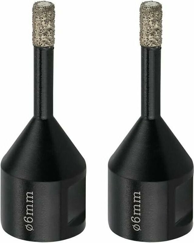 6 mm M14 Diamant-Fliesenbohrer für Feinsteinzeug und Marmor - Diamant-Lochsäge, 2x Trocken-Diamant-Kernbohrer für Winkel...