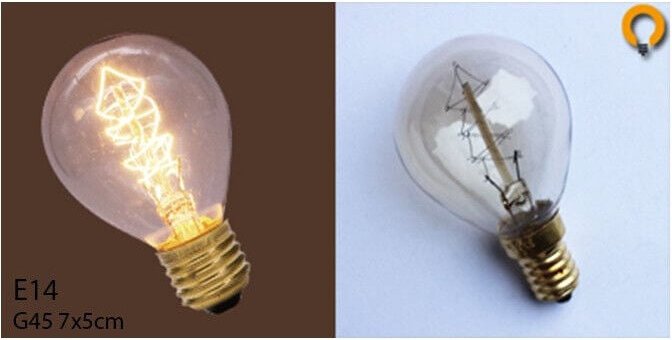 Greensensation - Menge von 3 Vintage Glühbirne Edison E14 G45-Spiralschlauch 2