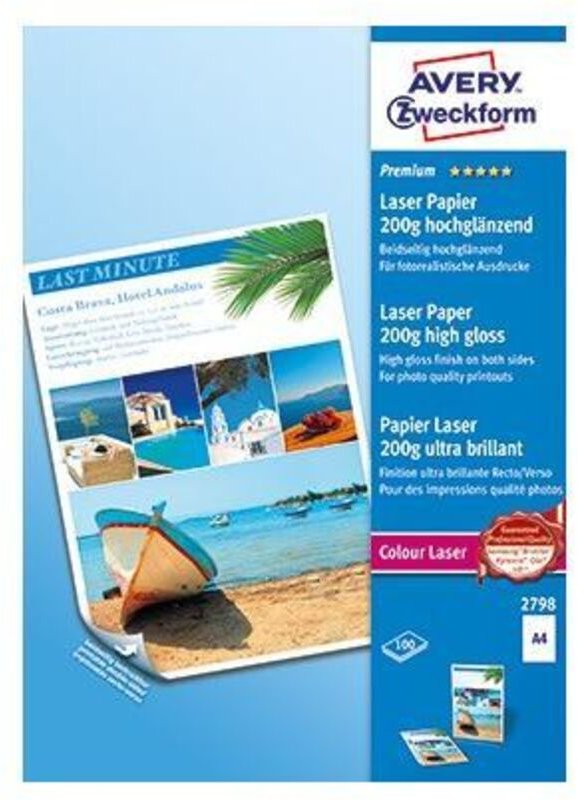 Avery Premium ColourLaser Papier A4 200g 100Bl: ZWECKFORM (2798)