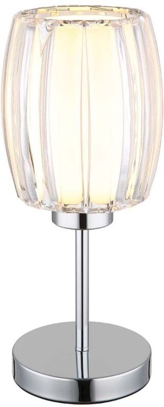 Tischleuchte Beistelllampe Leselampe verchromt Acryl Glas Wippschalter H 40 cm