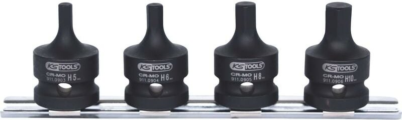 1/2" Kraft-Bit-Stecknuss-Satz, kurz, 4-tlg