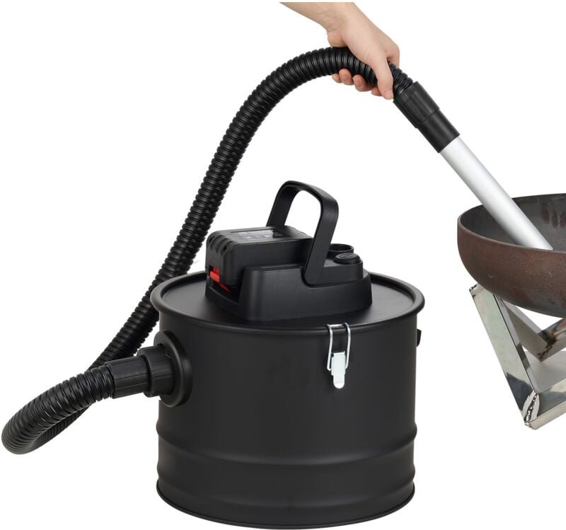 Aschesauger, 15 l, 10 Kpa maximale Saugleistung, Rückwärtsabsaugung, 1,8 m Kabel, für Kamine, Pelletöfen, Holzöfen, Holz...