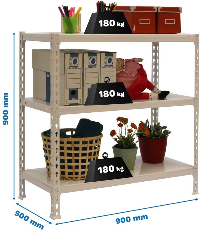 Simonrack Simonclick 3/500 weiße Regale 900x900x500 mm