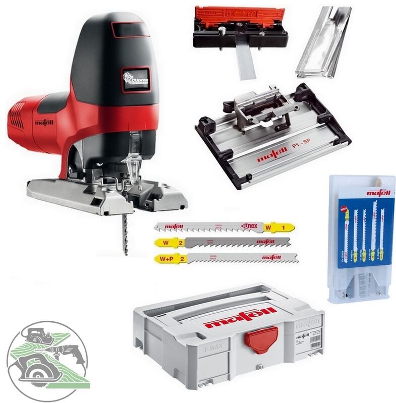 Mafell - Stichsäge P1cc MaxiMAX 917103 Schwenkplatte 21 Sägeblätter