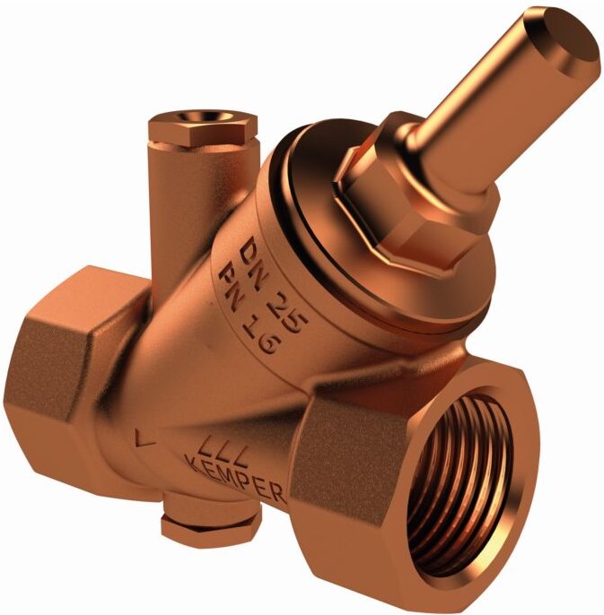 Kemper Freistrom-Rückflussverhinderer 1950202000 DN 20, Rp 3/4, PN 16, Rotguss, mit Entleerstopfen