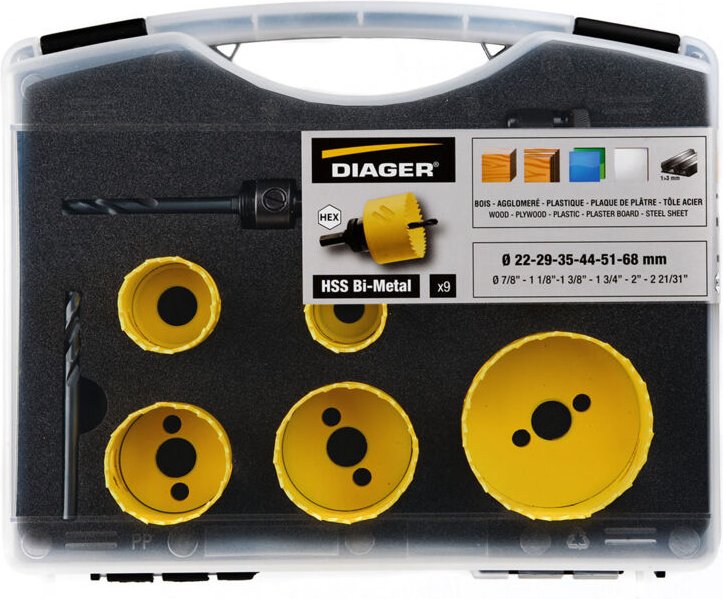 Thumbnail - 9-teiliger Koffer Glockensäge gelb - 651C