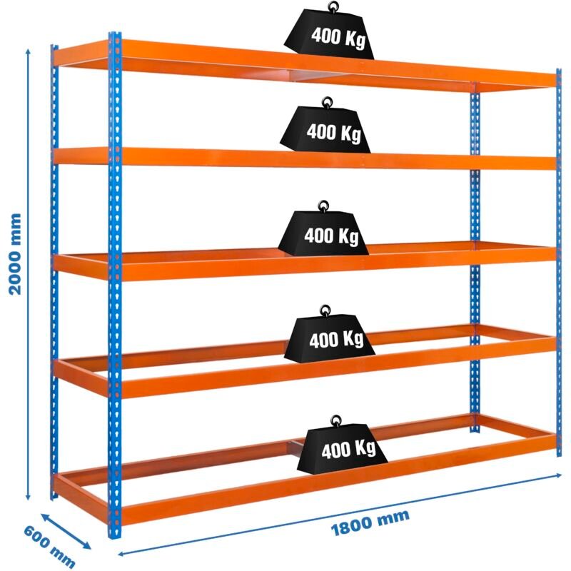 simonrack ECOFORTE Wandregal Blau und Orange Metall