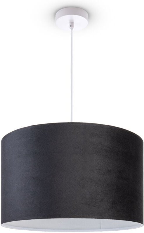 Paco Home - Pendelleuchte Stehleuchte Dreibein Wohnzimmer Lampenschirm Velours Unifarben E27 Pendelleuchte - Weiß, Schwa...