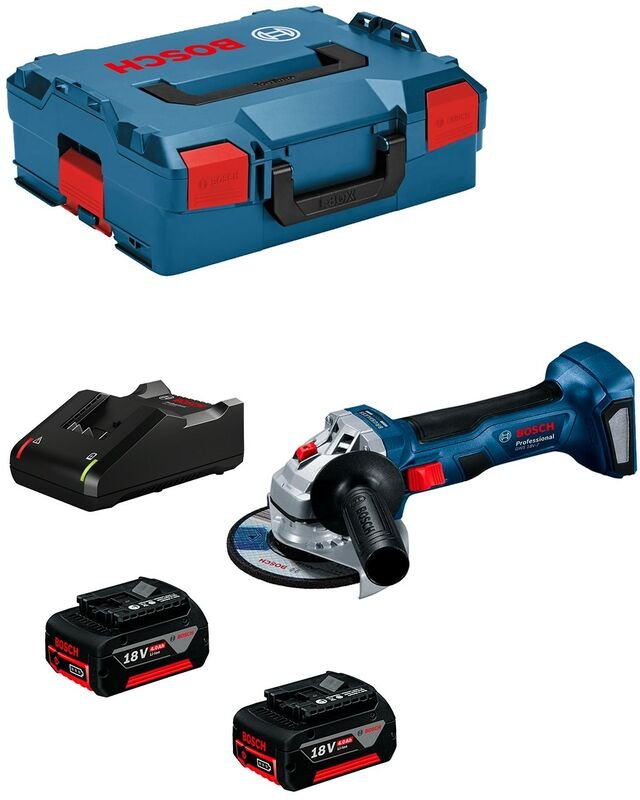 Bosch - Winkelschleifer gws 18V-7 (2 x 4,0 Ah + GAL18V-40 + L-Boxx 136)