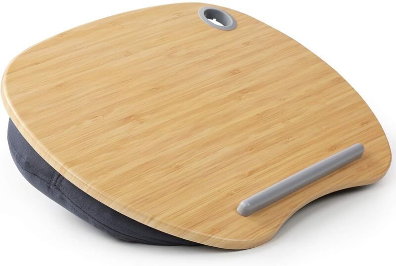 Supporto per laptop Vtizikl con cuscino e piattaforma in bambù per letto e divano, piano d'appoggio con foro per cavi e ...