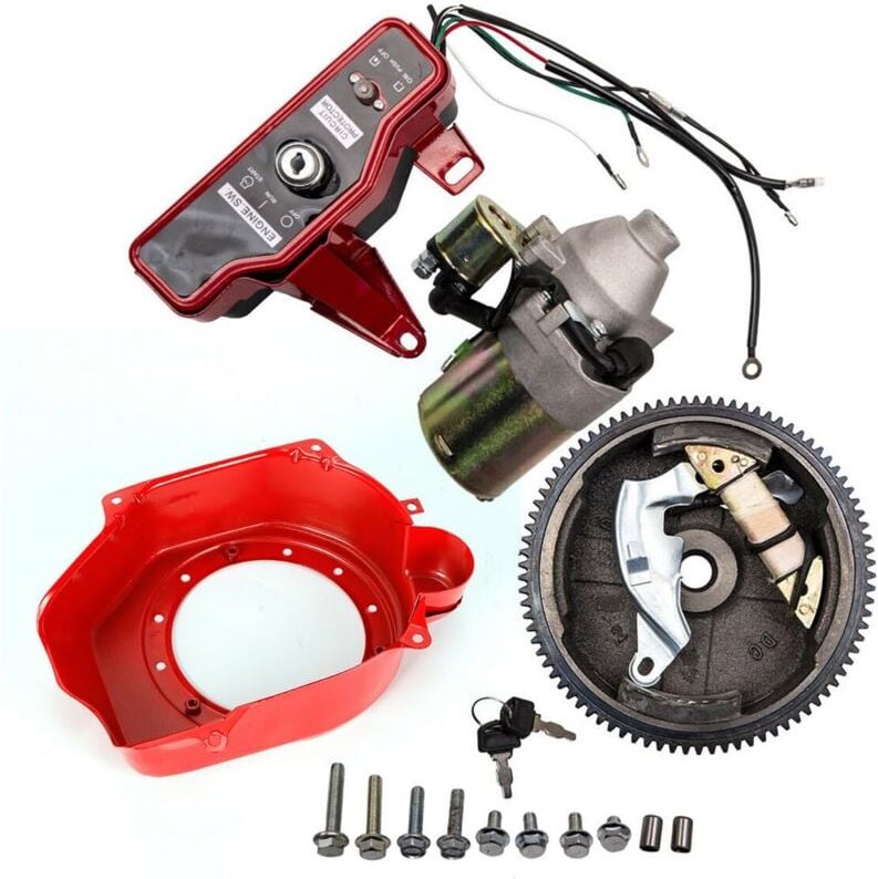 Anlasser Elektrostart-starter-kit, Elektrostart Kit Für Honda GX160 5,5PS GX200 6,5 ps, Schwungrad Starter Motor Schlüss...