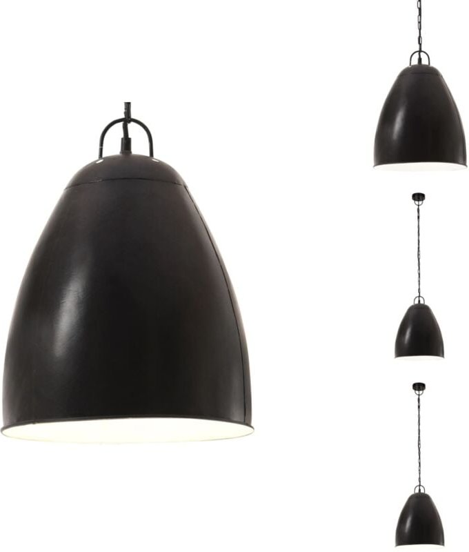 Vidaxl - Hängelampe Industriestil 25 w Schwarz Rund 32 cm E27 - Hängeleuchte - Industrielampen - Schwarz - Eisenlampe - ...