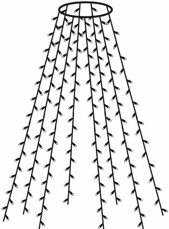 F-h-s International - Baumvorhang 160 led 8 Stränge je 20 led, Strang 2,0 m, IP44, mit Timer