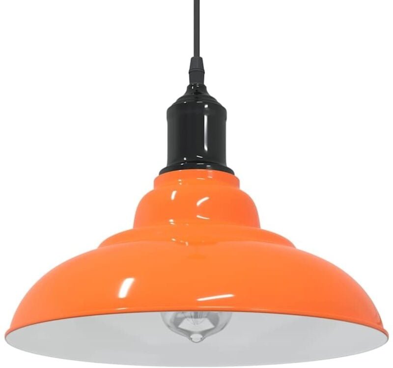Pendelleuchte Höhenverstellbar E27 Orange Glänzend Ø31cm Metall Vidaxl
