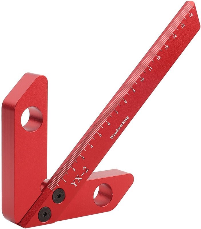 Zoternen - Rundes Herzlineal mit rechtwinkliger Lehre 45/90 Grad für Schreiner