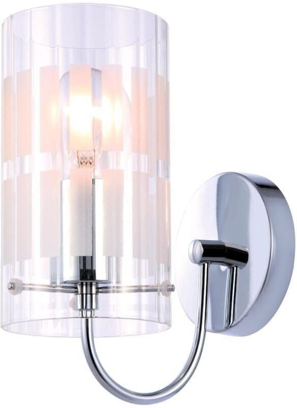 Max - Moderne Wandleuchte Chrom 1 Leuchte mit klarem Schirm, E27 - Italux