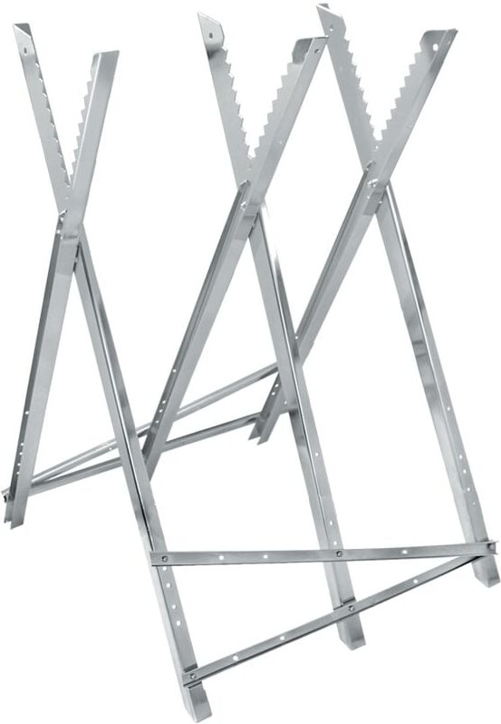 Sägebock für Kettensäge, 3-fach, Metall verzinkt, 150 kg Belastbarkeit, klappbar & verstellbar, 83x74,5x84,5 cm, Sägeges...