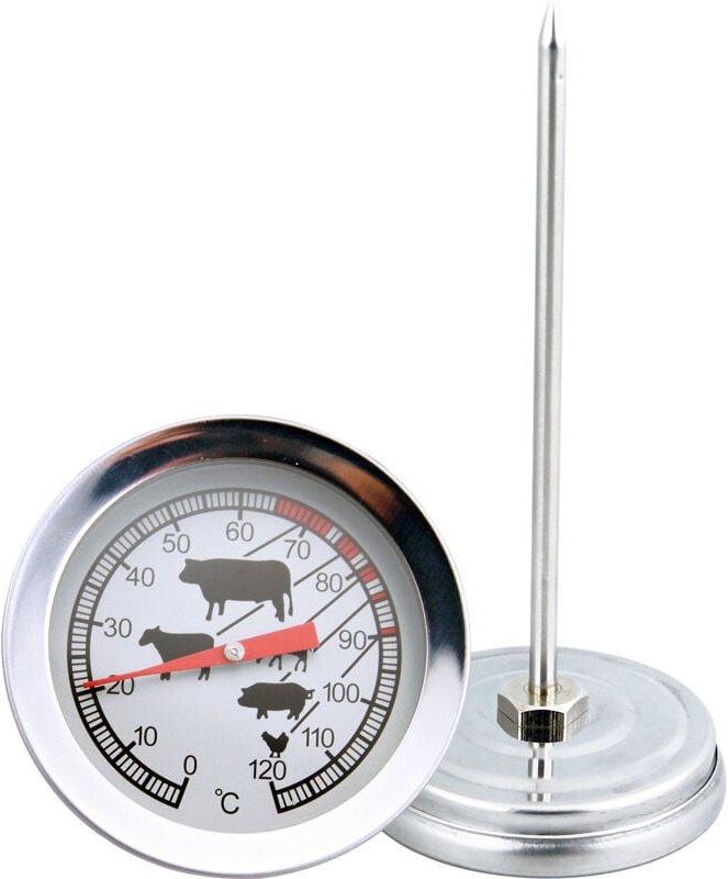 Memkey - Fleischthermometer, mit Symbolen zum einfachen Ablesen, Edelstahl, Silber (1 Stück)