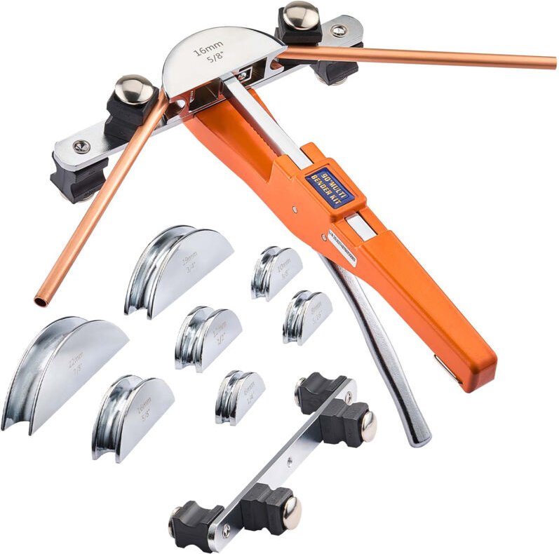 Mophorn Rohrbiegegerät, 6-22 mm, Handwerkzeug für präzises Biegen bis 90°, mit 7 Backen aus Aluminiumlegierung, ideal fü...