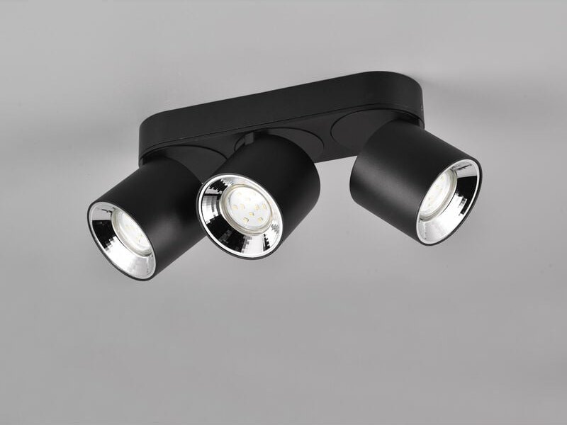 Deckenstrahler guayana Schwarz 3 Spots schwenkbar, Breite 27cm