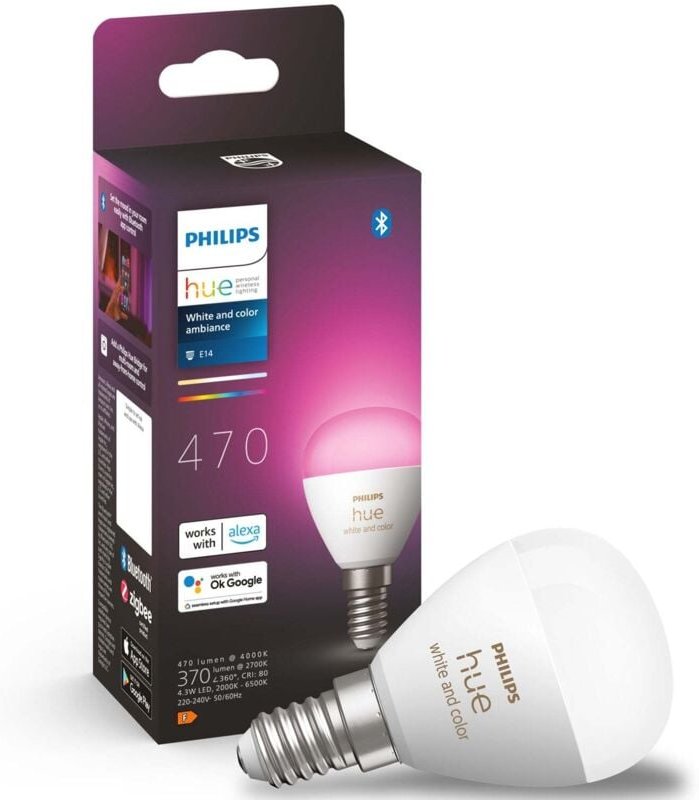 Philips Hue - led Luster E14 bt 5,1W 470lm White Color Ambiance