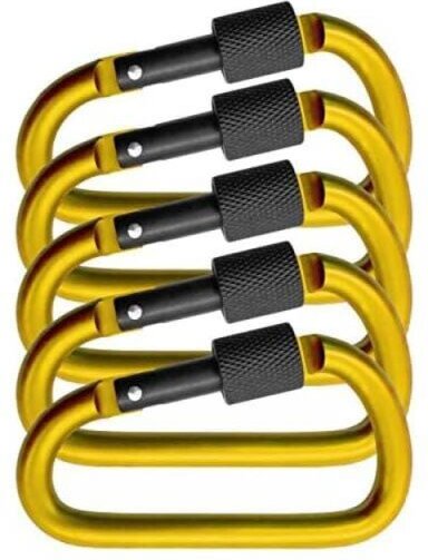 (78×42×7mm) 5er Pack große Karabiner mit Schraubverschluss, Karabiner zum Befestigen von Ausrüstung, Aluminium